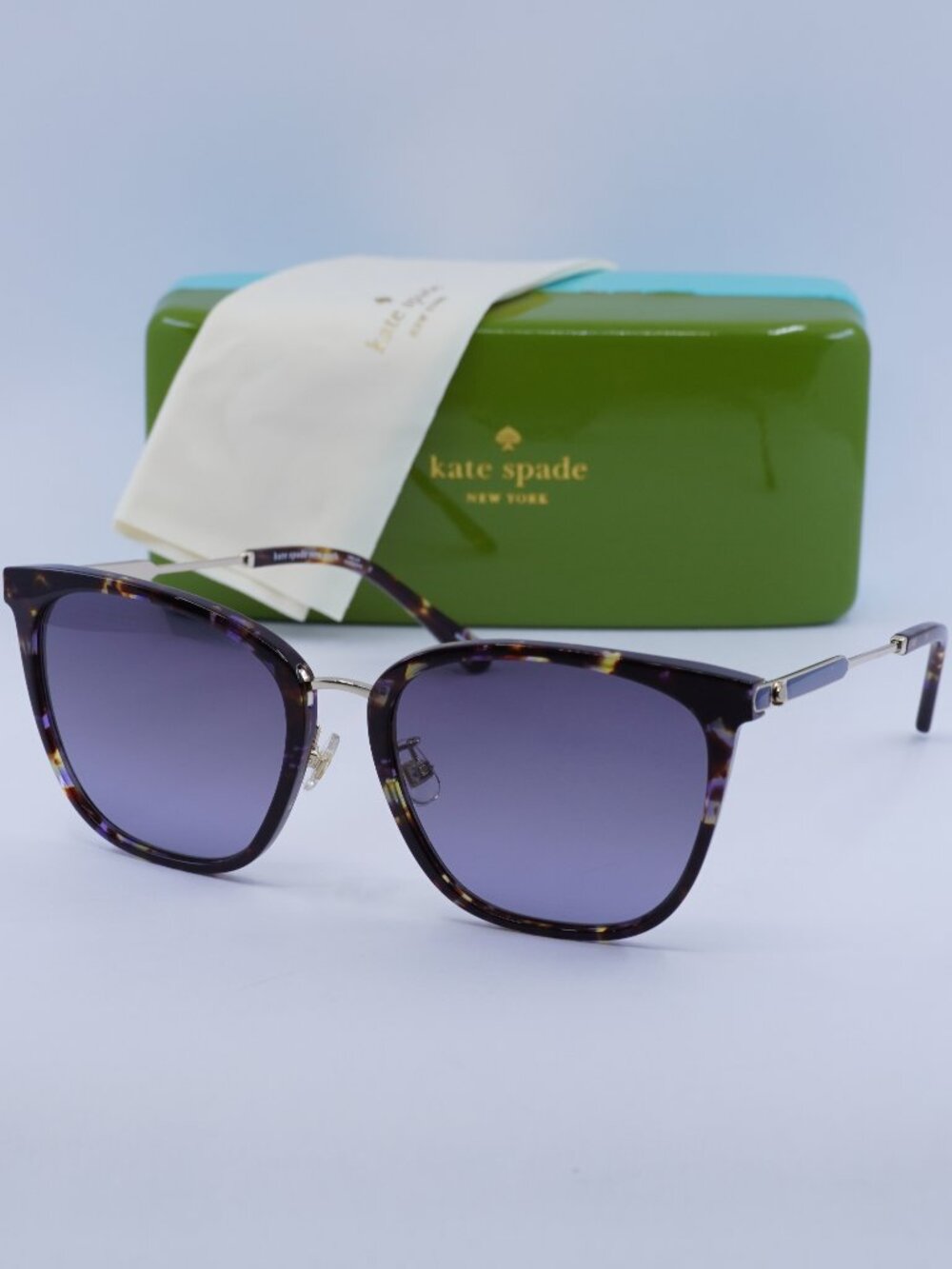 Kate Spade MAEVE/F/S 0JBW GB Square Sunglasses - Blue / Havana / Grey